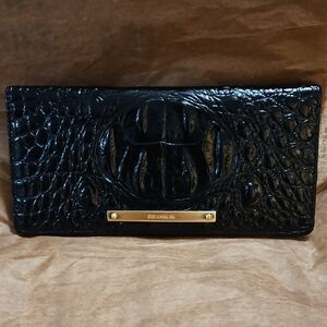 Brahmin Ady Black Melbourne Crocodile Embossed Wallet